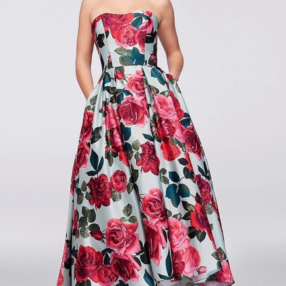 david’s bridal floral prom dress!! size 4, worn once!